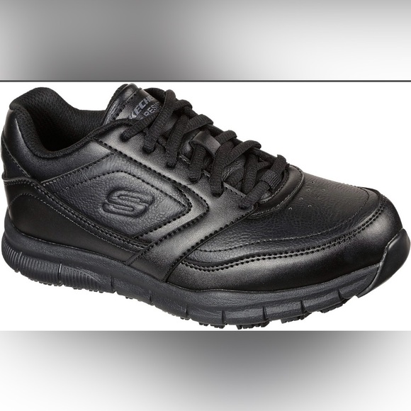Skechers Black Sneakers with Slip-Resistant Soles Wide Width - Picture 2 of 7